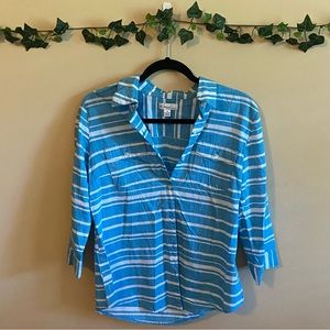 Kim Rodgers Women's Blue Button-Down